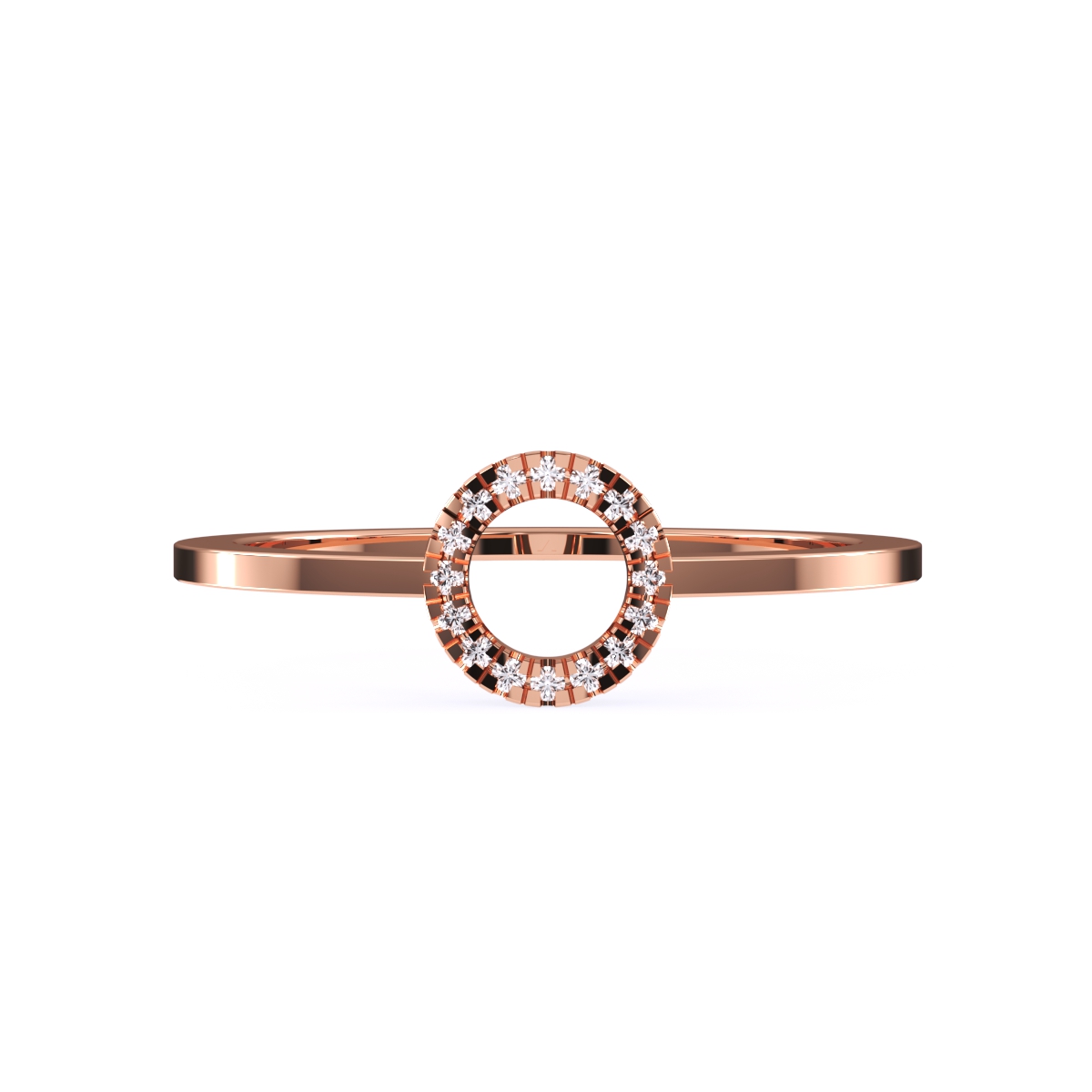 Unique Open Circle Round Diamond Ring